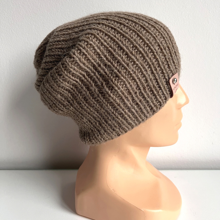 KIARA Beanie-Mütze aus 100% Alpaka 618 Nugat Beige