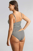Tankini balkonowe Panache Swim GINGHAM SW1744 Iris Balcony Tankini Top Black Gingham