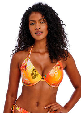 Biustonosz kąpielowy Freya Swim MIAMI SUNSET AS204904PAP Uw Halter Bikini Top Papaya