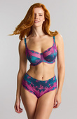 Wysokie majtki Panache CLARA 7258 Deep Brief Pink Teal/Magenta