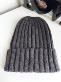 MARLA Turn-Up Beanie 100% Cashmere 520 Antracite