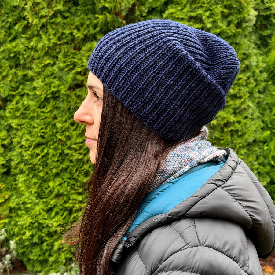 NANA – czapka beanie z wełny merino 100% Baby Merino 13 Granatowy