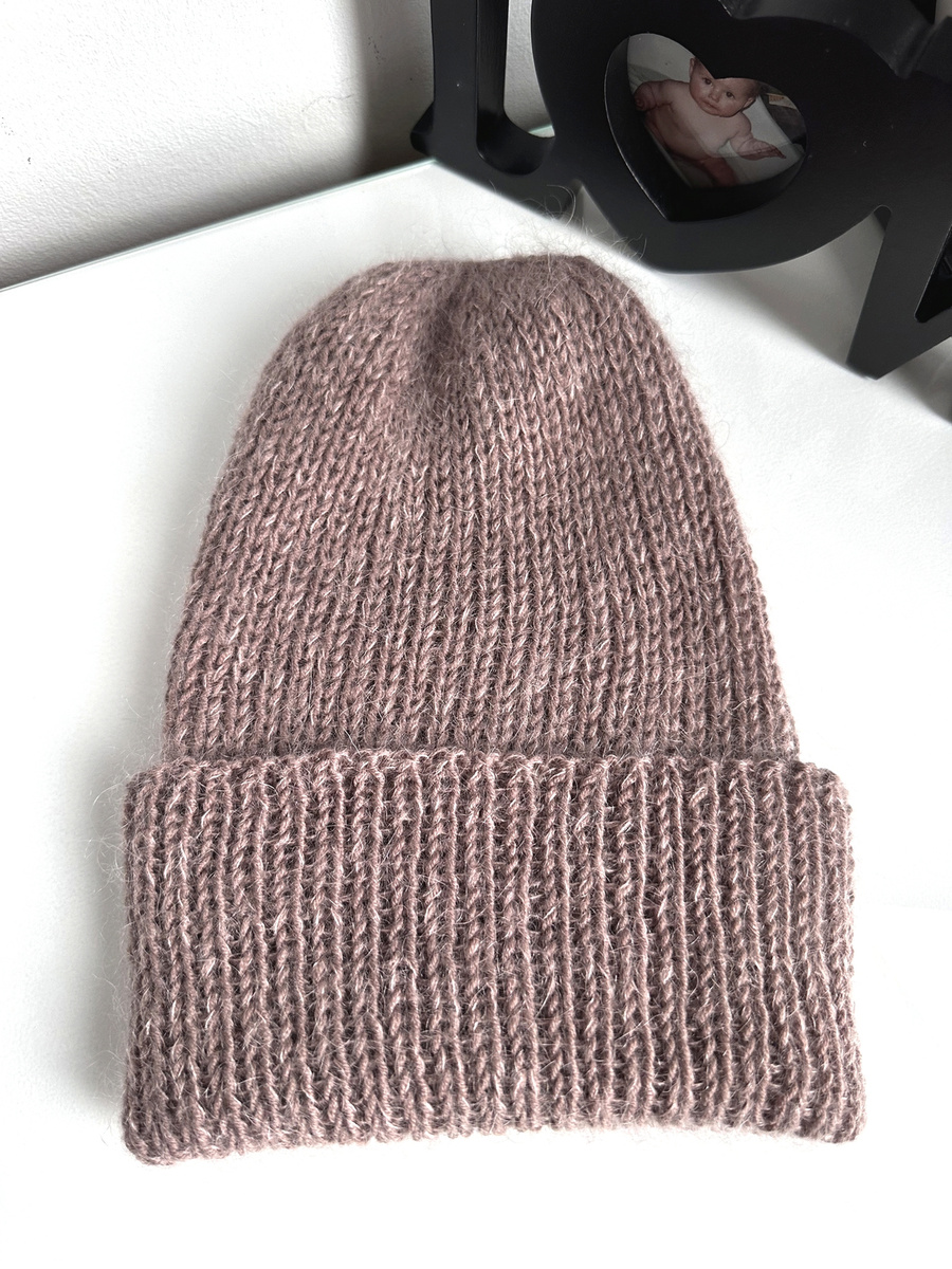 AUREA – ręcznie robiona ciepła czapka beanie baby merino + moher i jedwab damska/dziecięca 17/41 Beż
