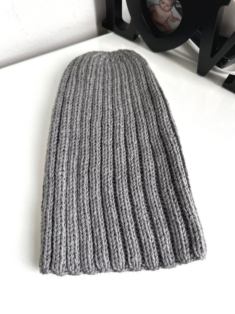 HELLI – czapka zimowa damska beanie 100% baby merino 19 szary