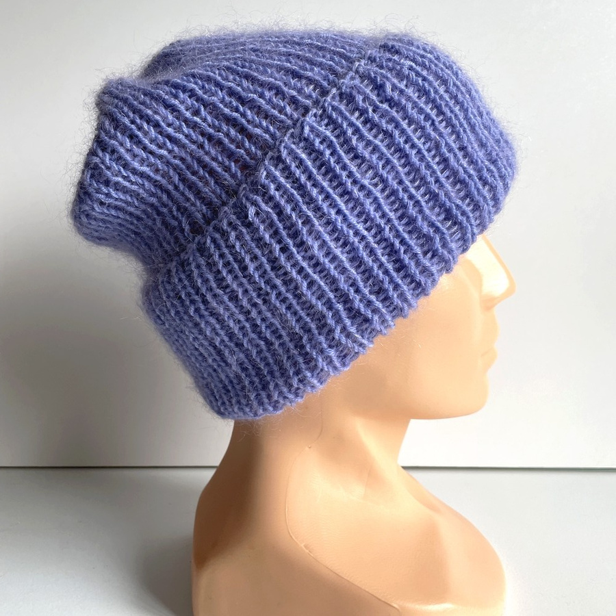 AUREA – ręcznie robiona czapka beanie baby merino + moher i jedwab damska dziecięca 25/11 Lawenda