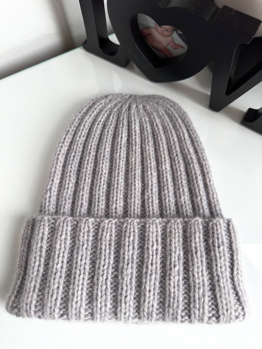 Wywijana czapka kaszmirowa 100% kaszmir 710 Fuji