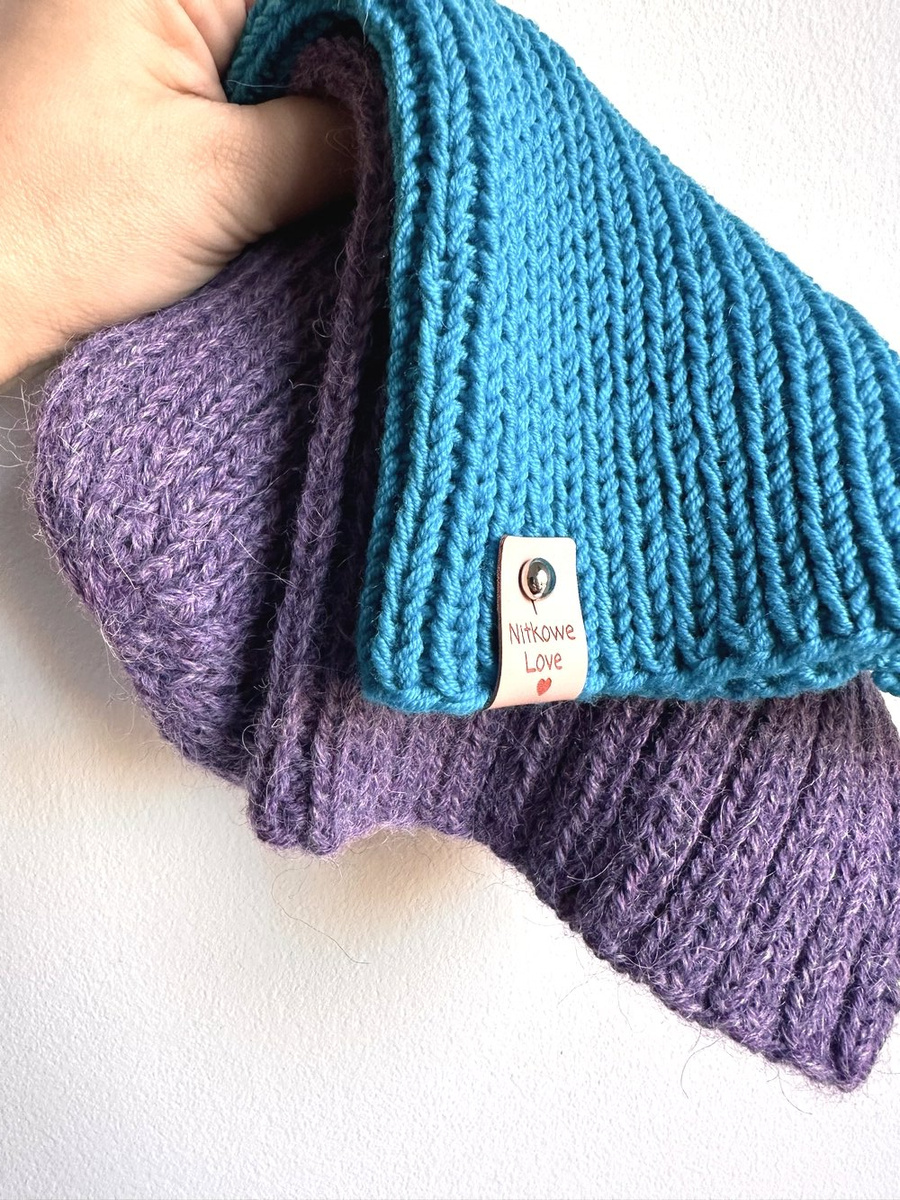 Czapka wywijana NANA 100% Baby Merino 32 Turkusowy