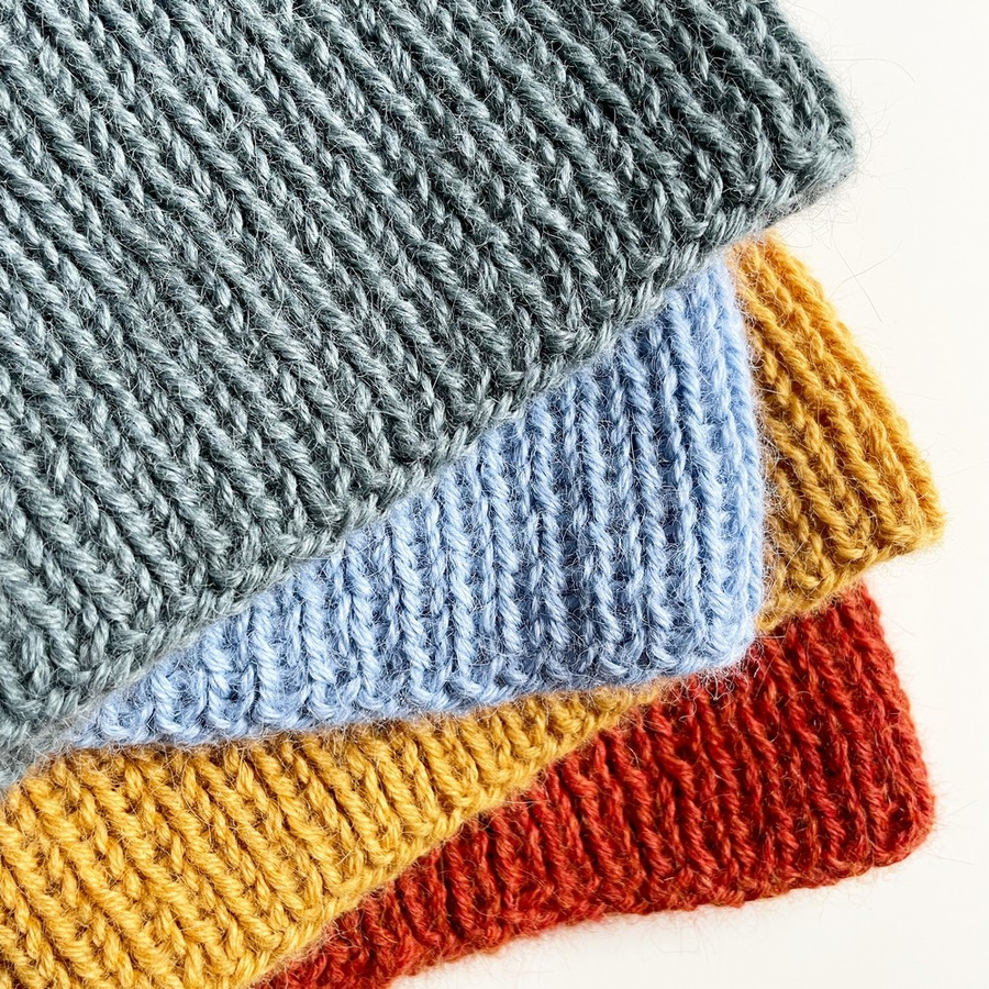 KIARA – czapka beanie z alpaki 100% 7139 niebieski mineralny damska zimowa