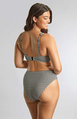 Figi kąpielowe Panache Swim GINGHAM SW1729 Midi Gathered Bikini Bottoms Black Gingham