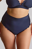 Wysokie figi kąpielowe Panache Swim SIGNATURE SCALLOP SW1755A High Waist Bikini Bottoms Signature Ink Blue