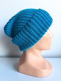 NANA – czapka wywijana beanie z wełny baby merino 32 turkusowy