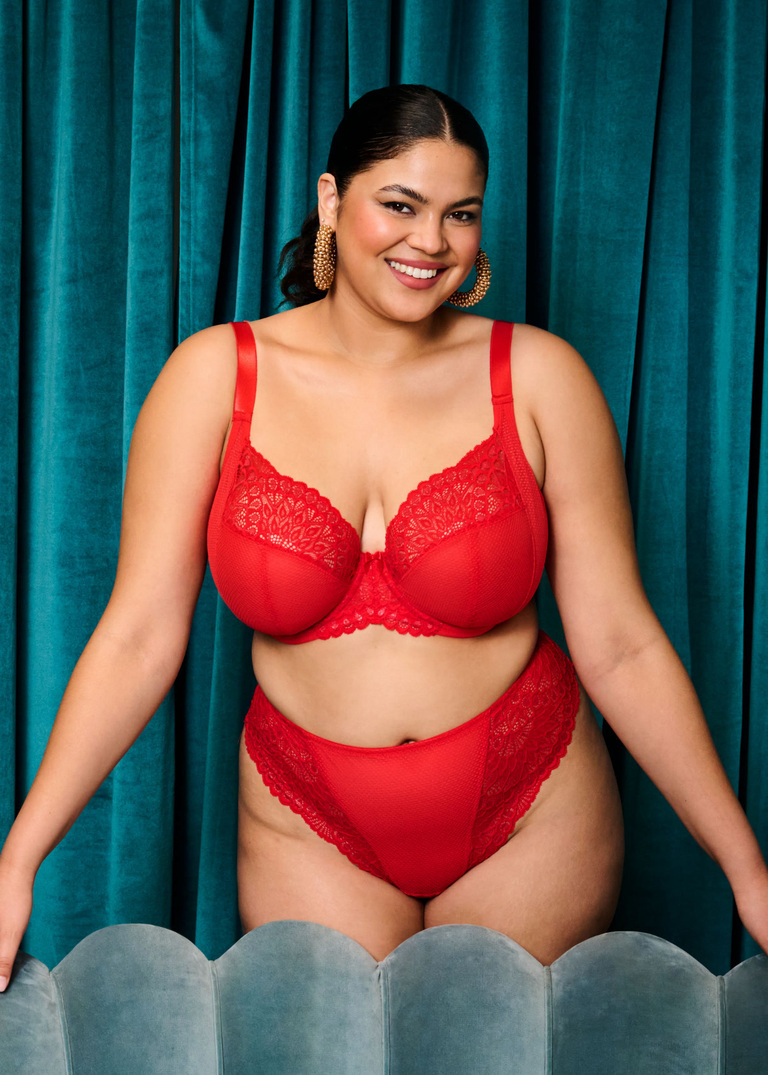 Biustonosz Elomi TIERNIE EL303334RED Uw Plunge Bra - Stretch Red