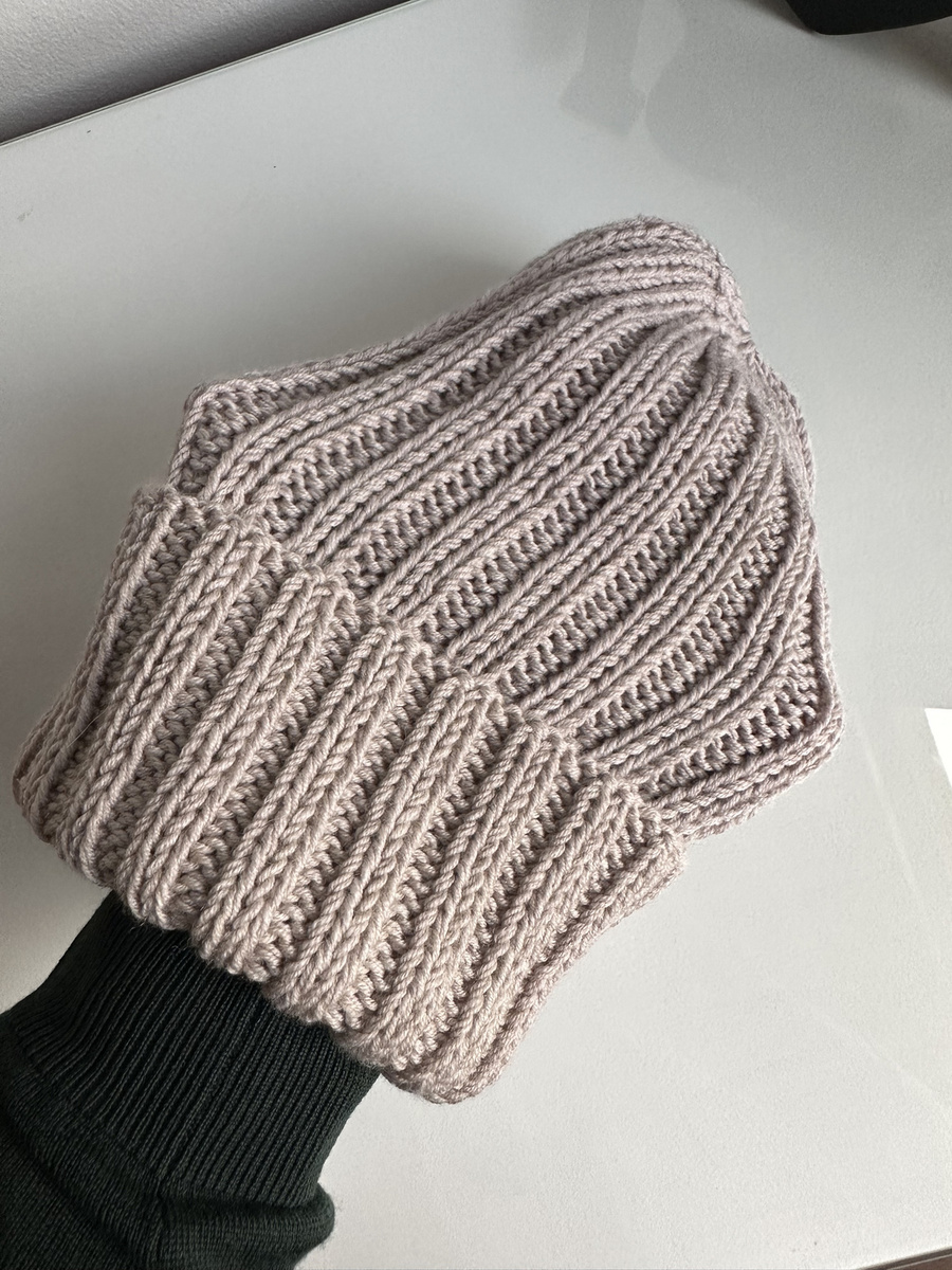 HELLI – czapka merino beanie wywijana 100% Baby Merino 23 Jasny Beż unisex zimowa