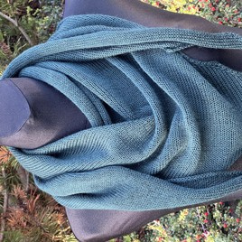 Chusta symetryczna z merynosem, gładka, Ciemnozielona