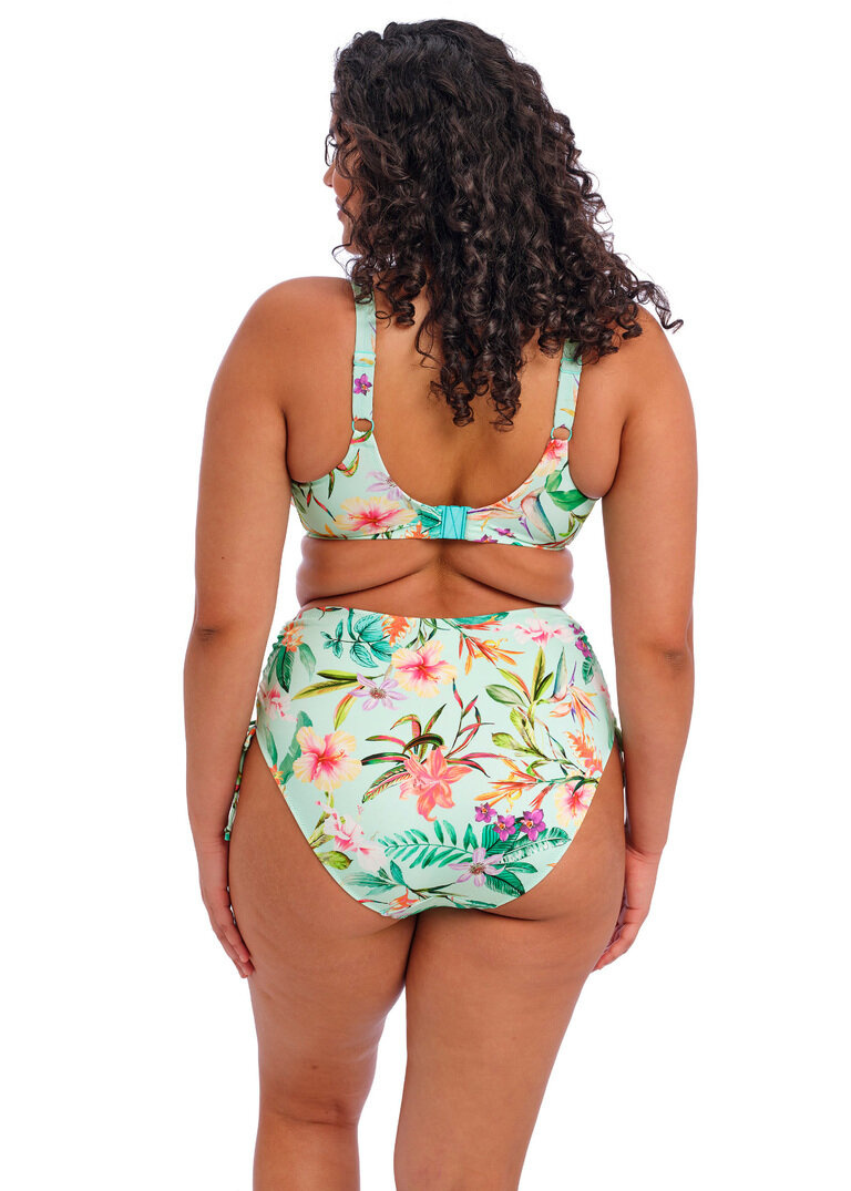 KOMPLET - Biustonosz kąpielowy i majtki Elomi Swim SUNSHINE COVE Aqua ES801802AQA Uw Plunge Bikini Top (36G, 36HH) + figi 42