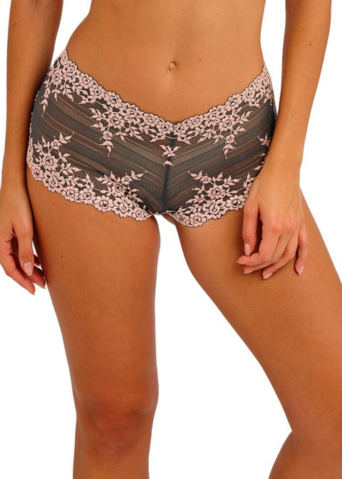 Szorty Wacoal EMBRACE LACE WA067491067 Boy Short Dark Slate/cloud Pink