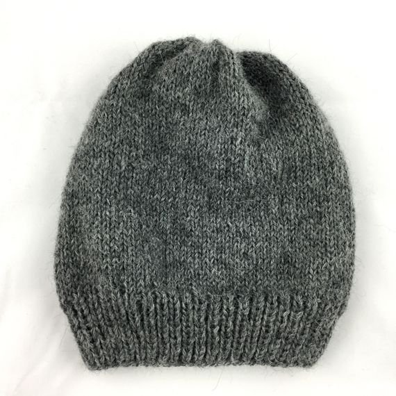 JONA– czapka z alpaki damska 100% alpaka 517 średni szary beanie zimowa