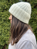 Ręcznie robiona czapka beanie MIRA 100% Merino plus moher i jedwab 01 Ecru