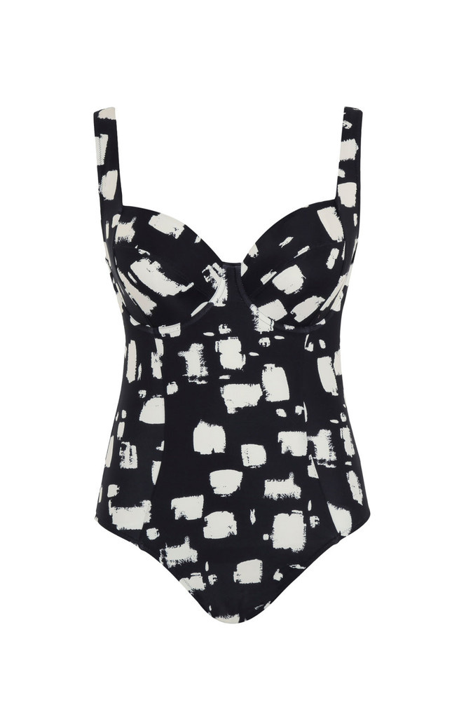 Strój kąpielowy jednoczęściowy Panache BLACK SAND SW1720 Paloma Balcony Swimsuit Black Sand Print