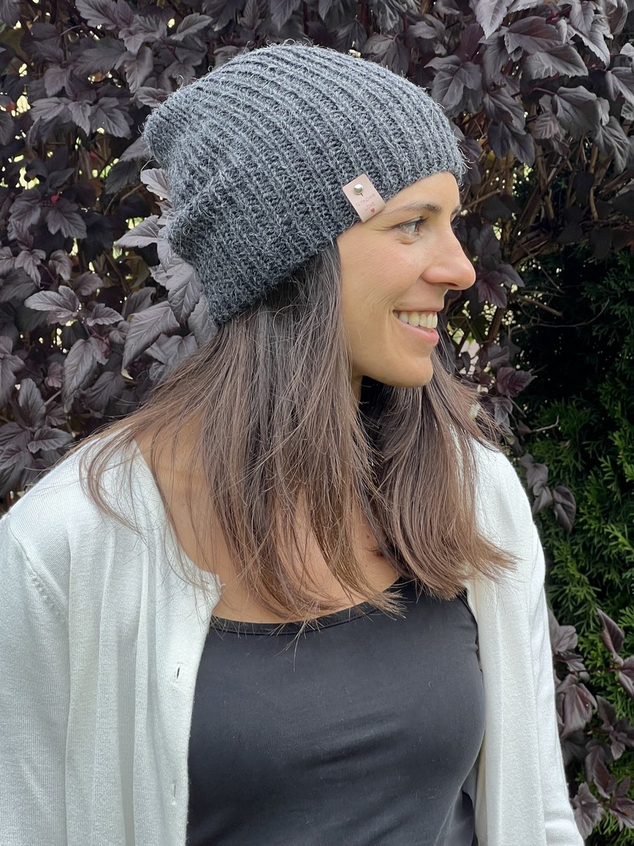 KIARA Beanie 100% Alpaca 506 Dark Grey