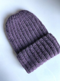 LAURIN Beanie 100% Alpaca 9023 Fioletowa Mgiełka