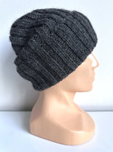 LAURIN Turn-Up Beanie 100% Alpaca 506 Dark Grey